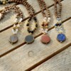 obsidian smoky quartz mala necklace