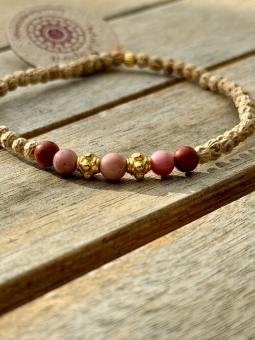 Rudrani bracelet with Red Jasper and Rhodonite